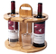 11.8x9.8x11.8 بوصة رف النبيذ الخشبي مجموعة تخزين النبيذ يحمل زجاجتين وأربعة أكواب