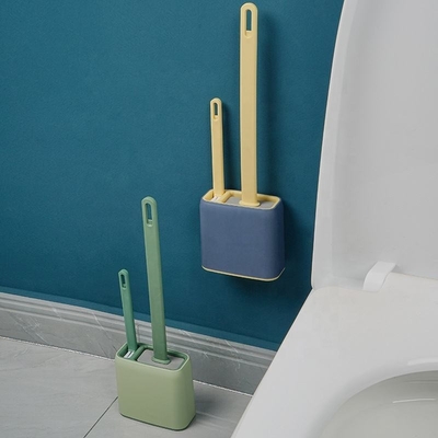 فرشاة تنظيف وعاء المرحاض للتنظيف العميق حامل مانع للتسرب مثبت على الحائط